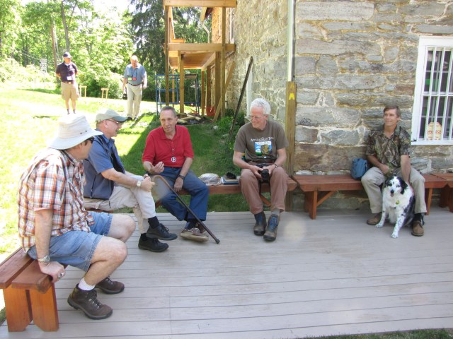 Bodacious reunites with friends on the museum porch.