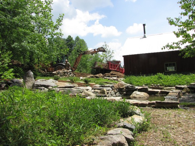 View of work from the lily pond.